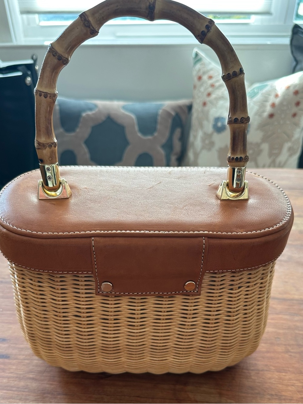 j mclaughlin Wicker Summer Bag With Bamboo Handle - Picture 6 of 10